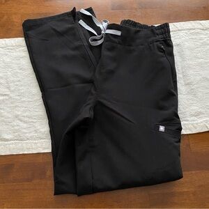 Figs Evans Black Drawstring Scrub Pants S